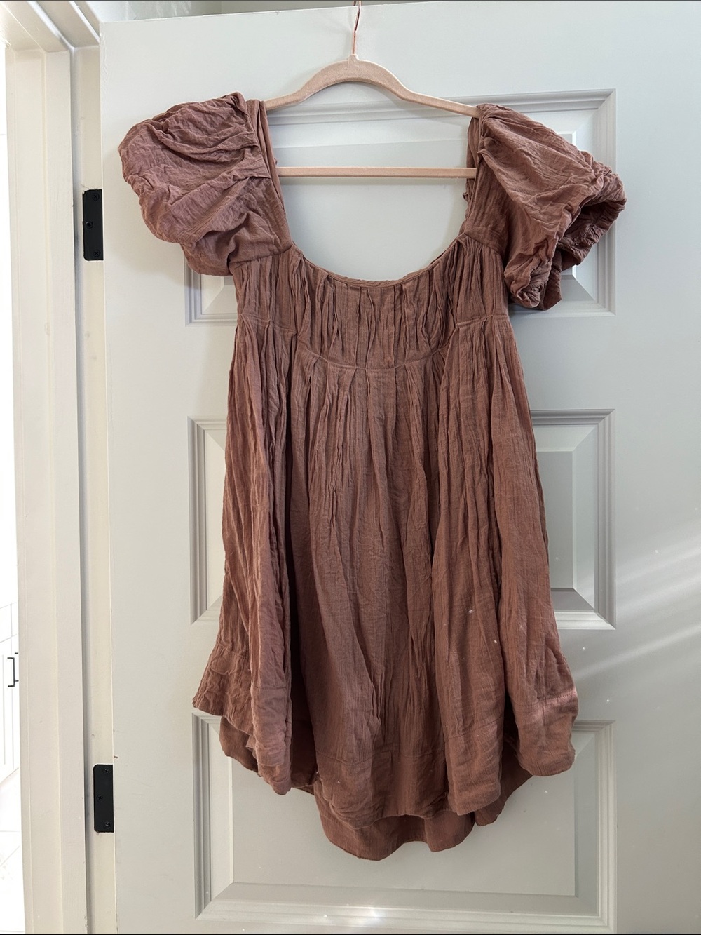 Free People Dusty Rose Puff Sleeve Tunic